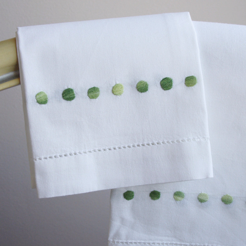 Shaded Green Dots Hand Towel