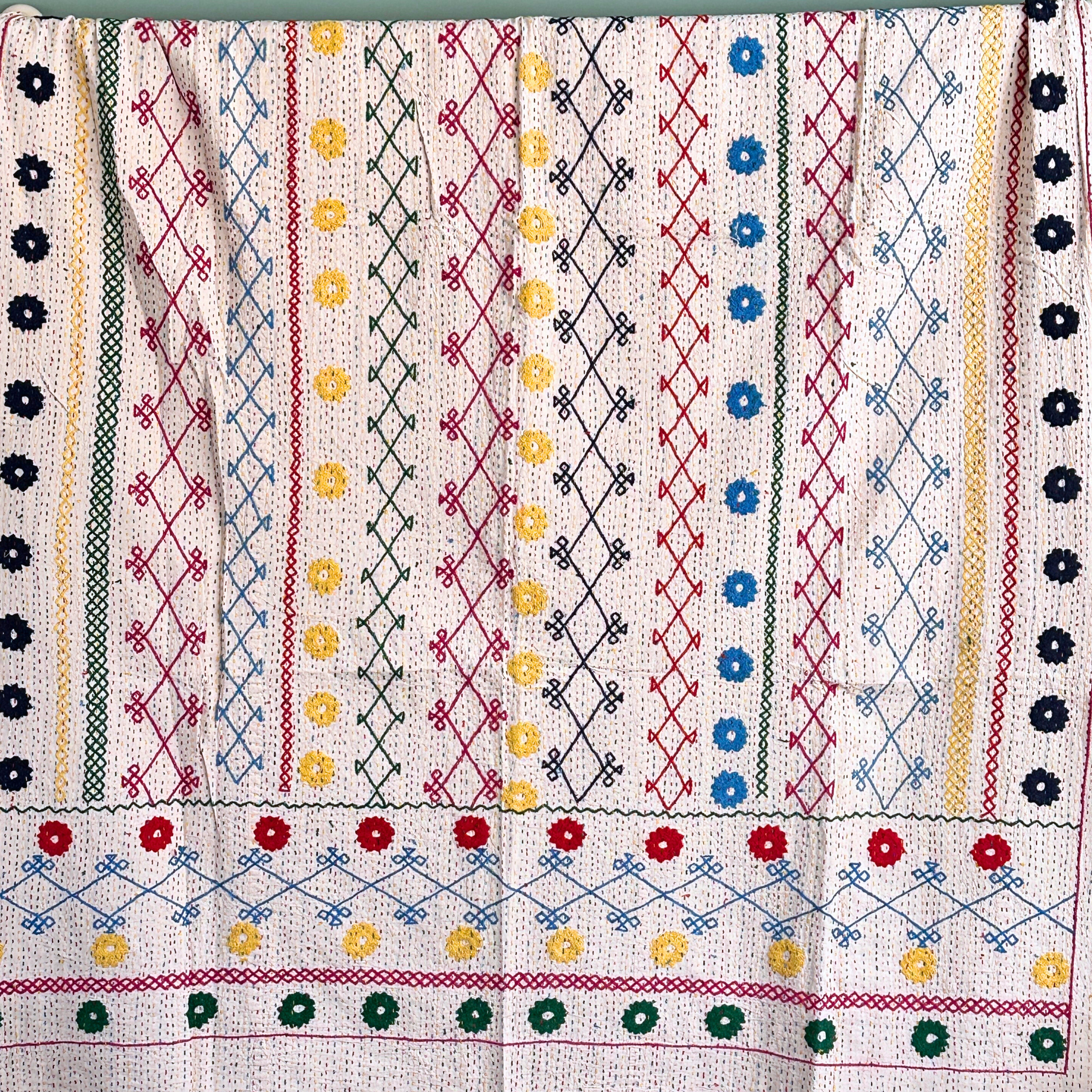 SINGLE KANTHA  - CRISS CROSS DAISY 1