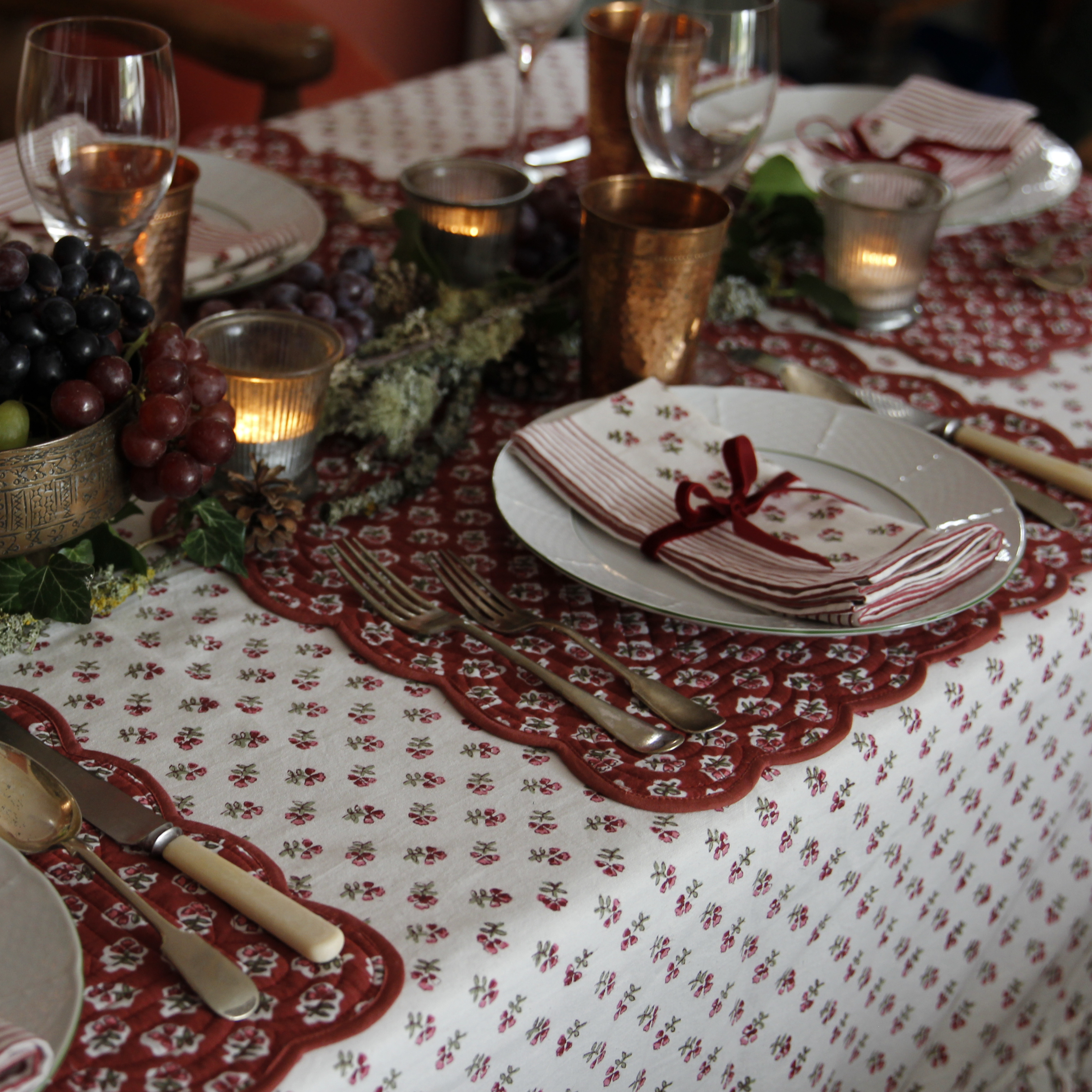 Pink Ditsy Tablecloth