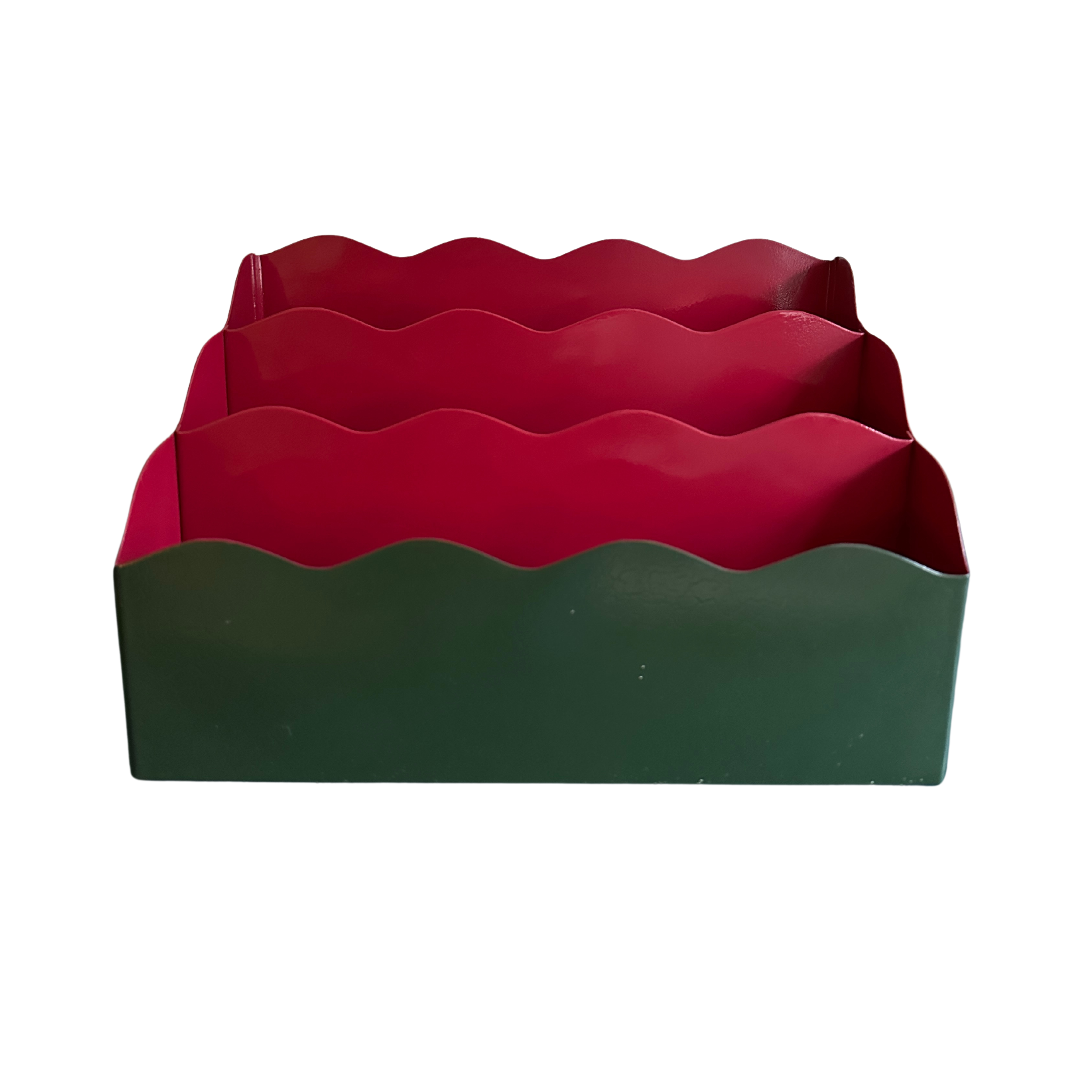 Toleware Letter Holder - Dark Green & Raspberry