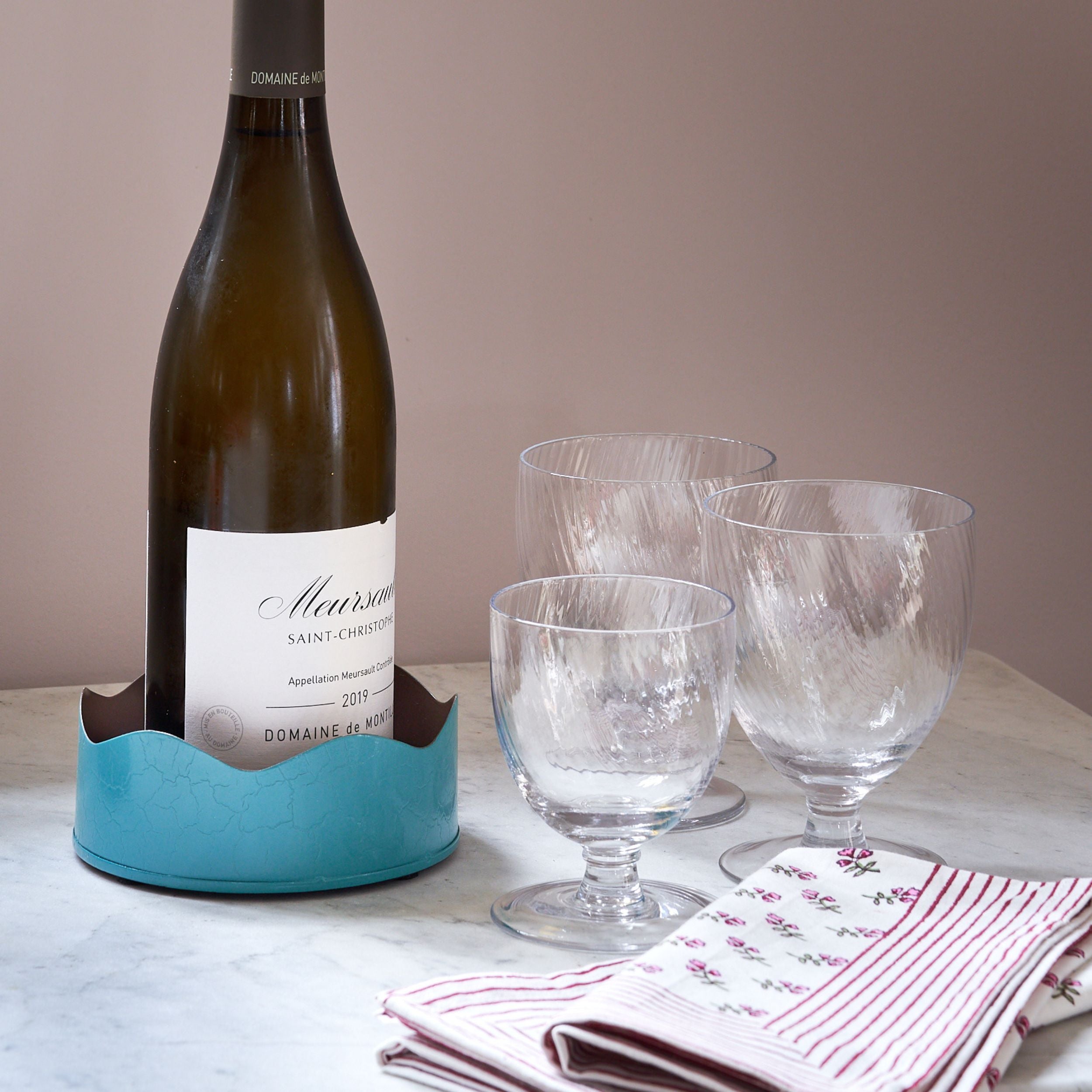 Toleware Wine Coaster - Teal & Chocolate