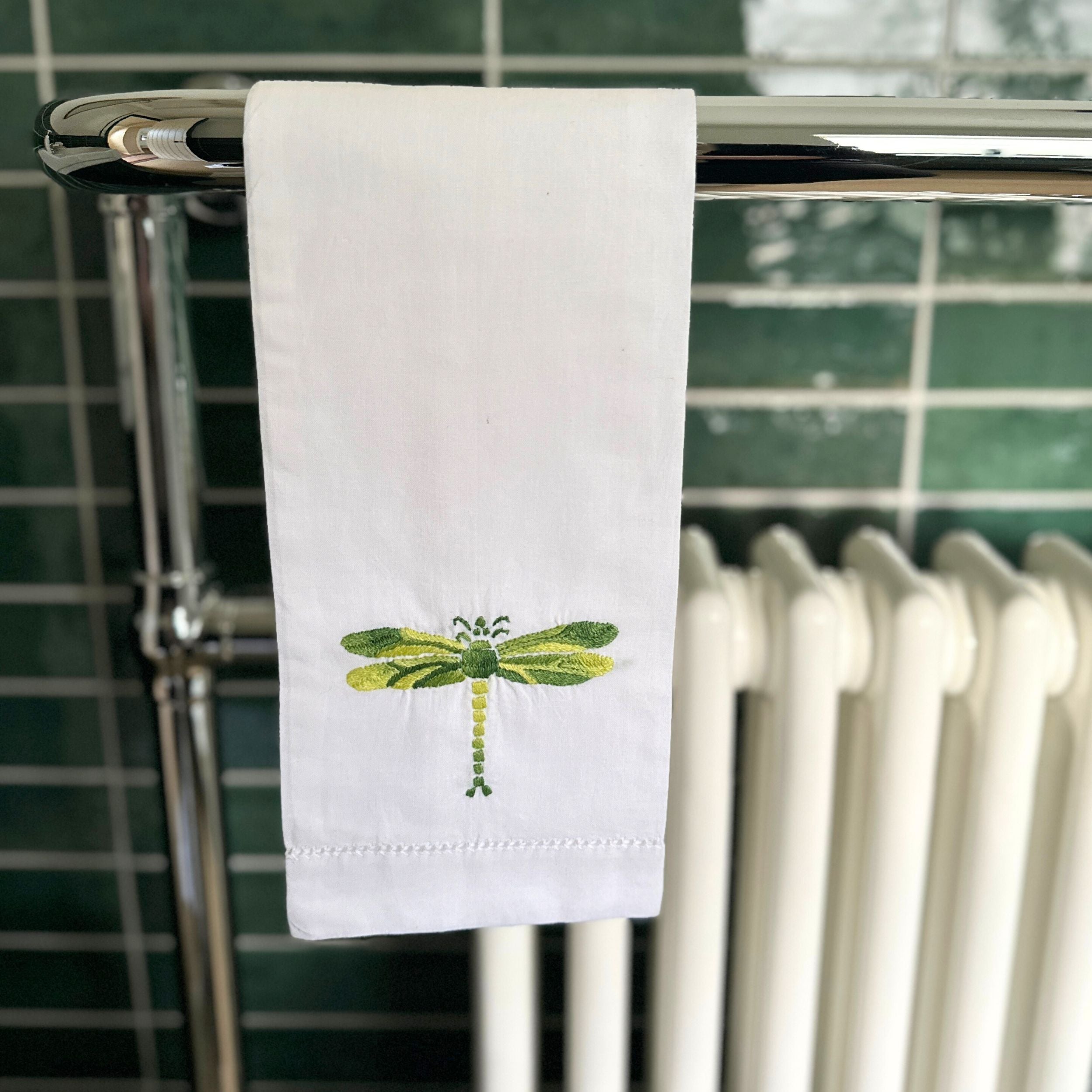 Shaded Green Dragonfly Hand Towel