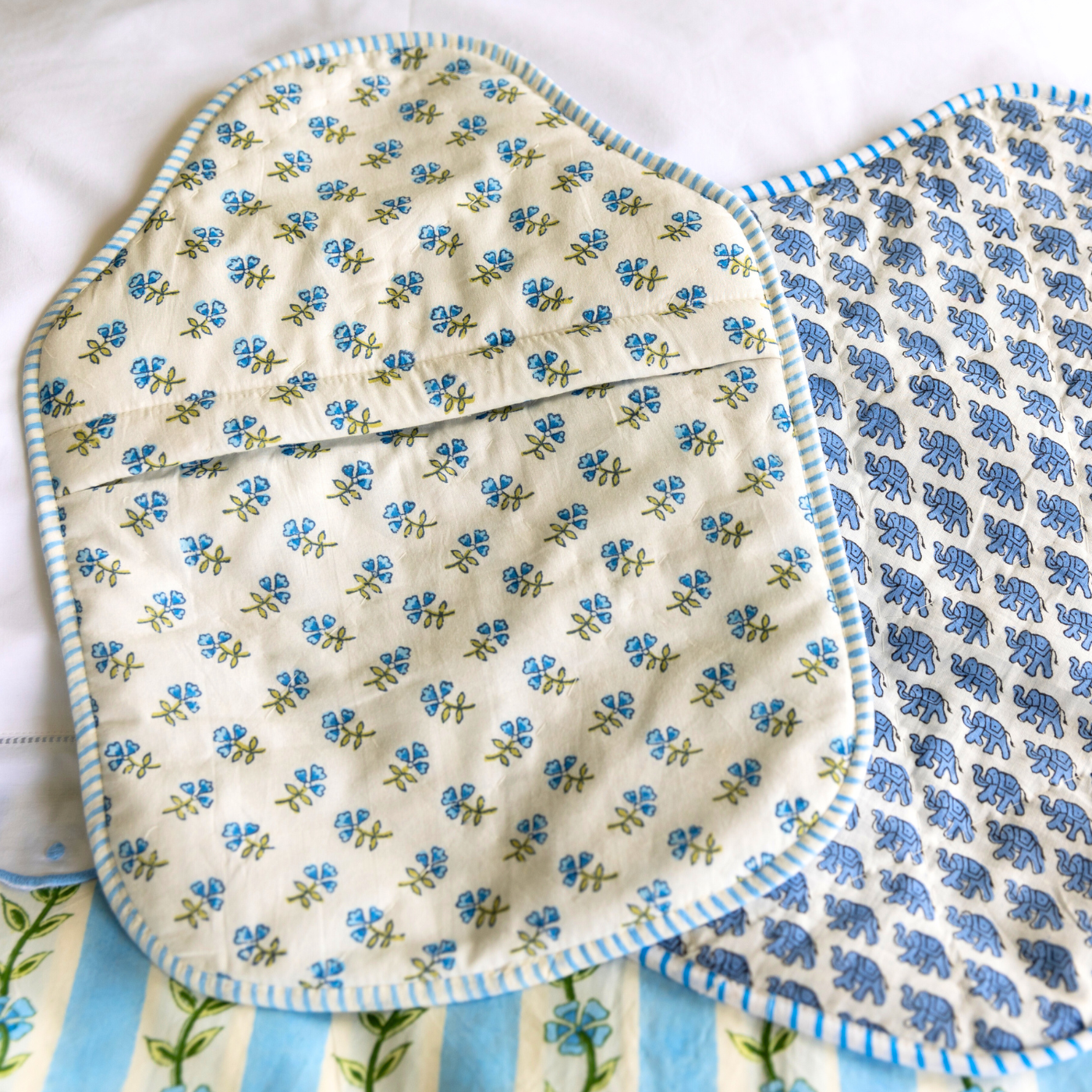 Blue Ditsy Hot Water Bottle Cover