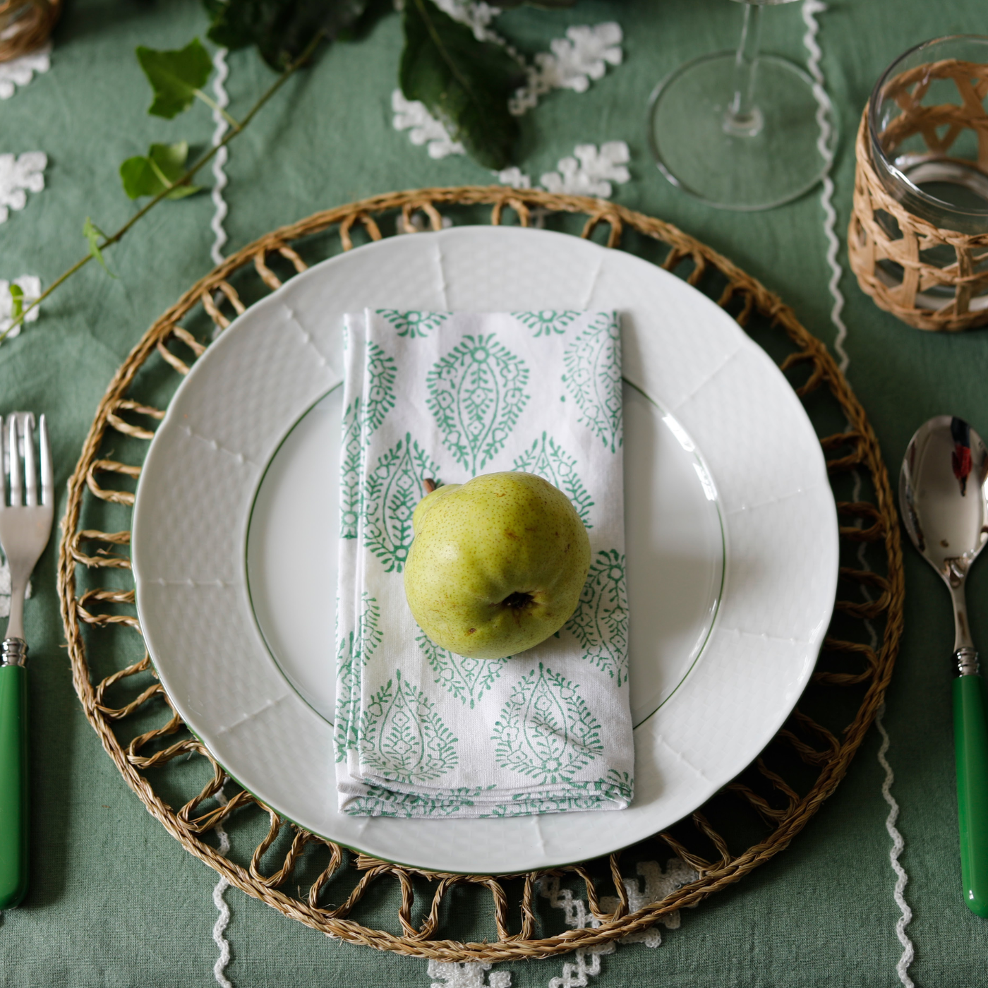 Green Leaf Napkin - Set of 4