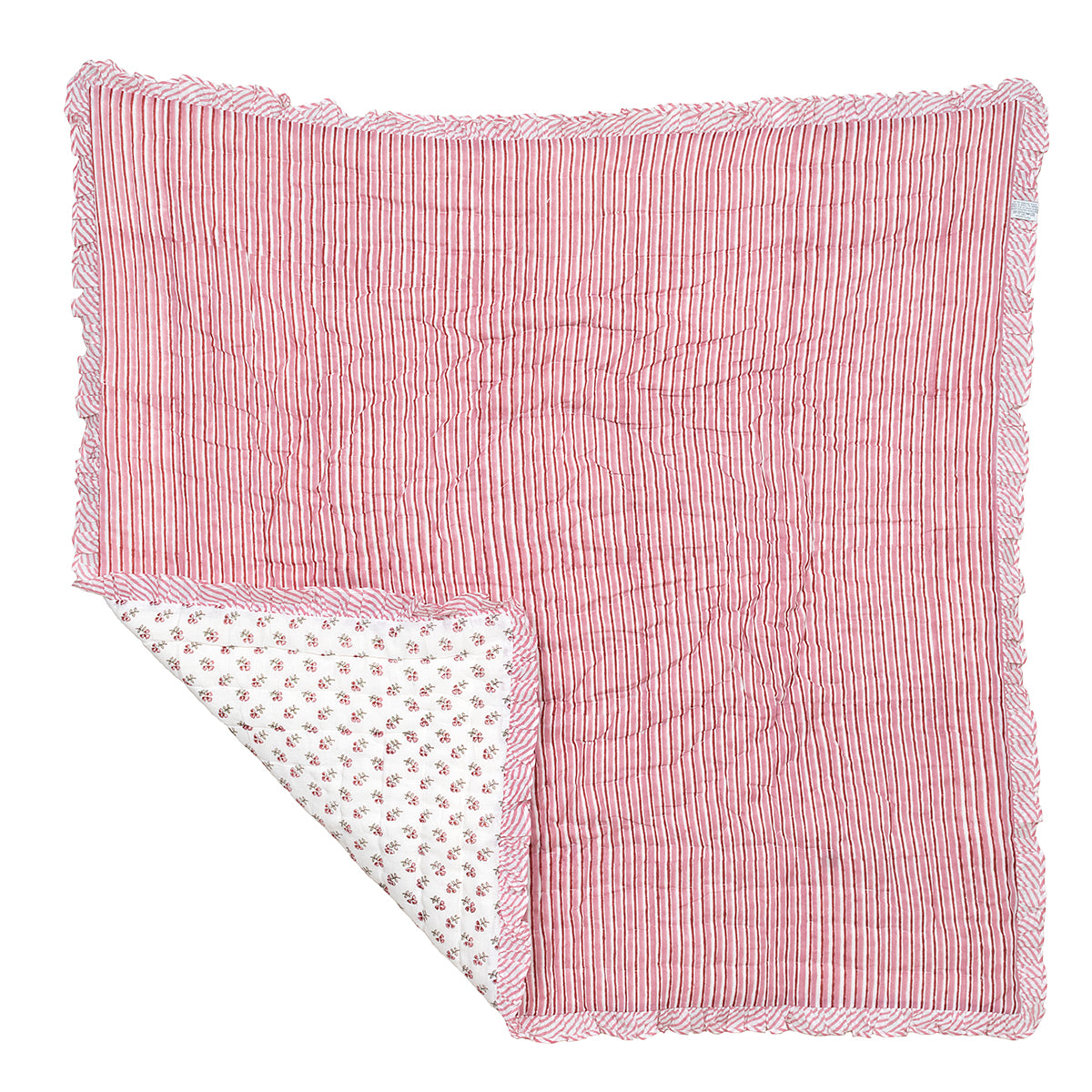 Pink Ditsy Ruffle Quilt