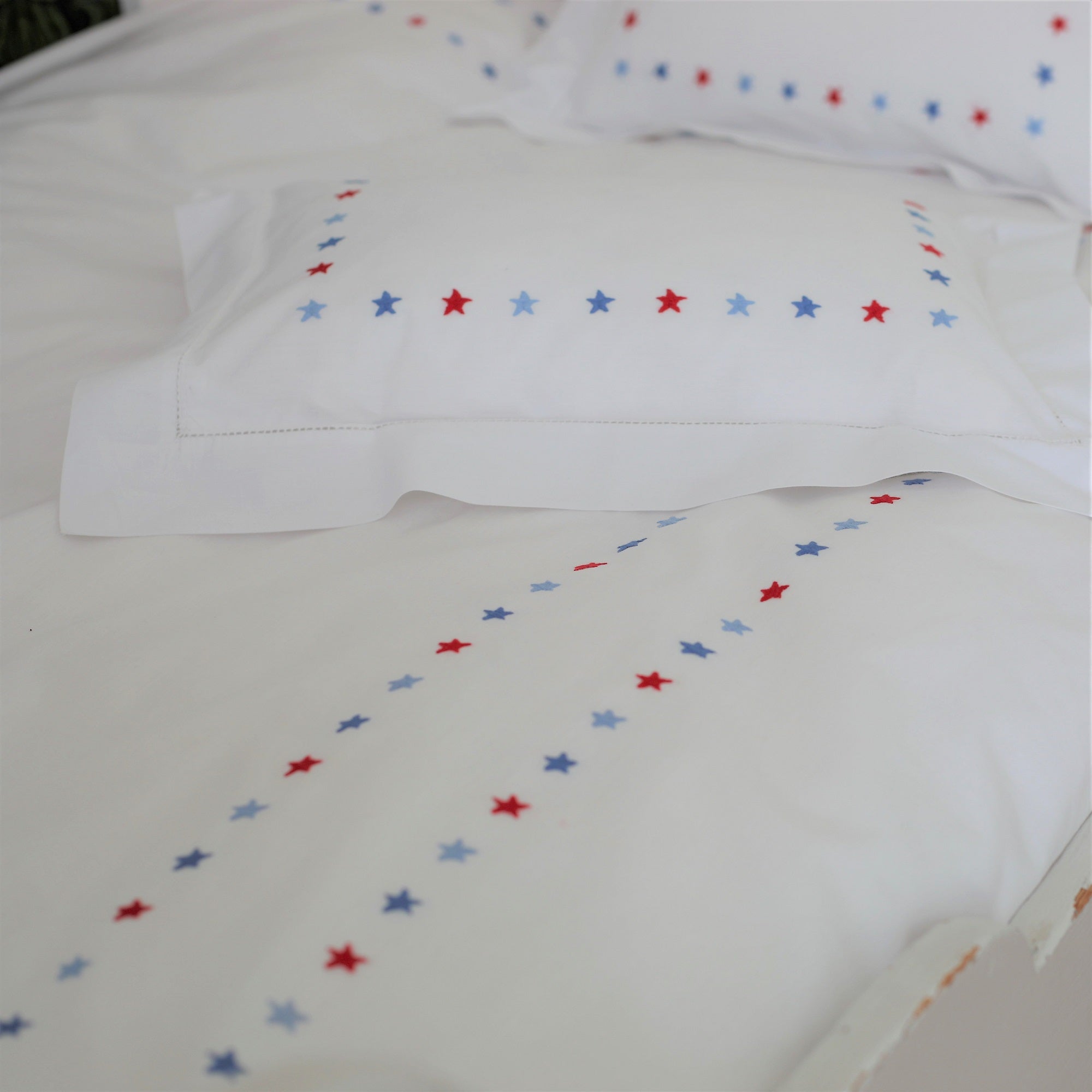 Red Blue Star Duvet Cover