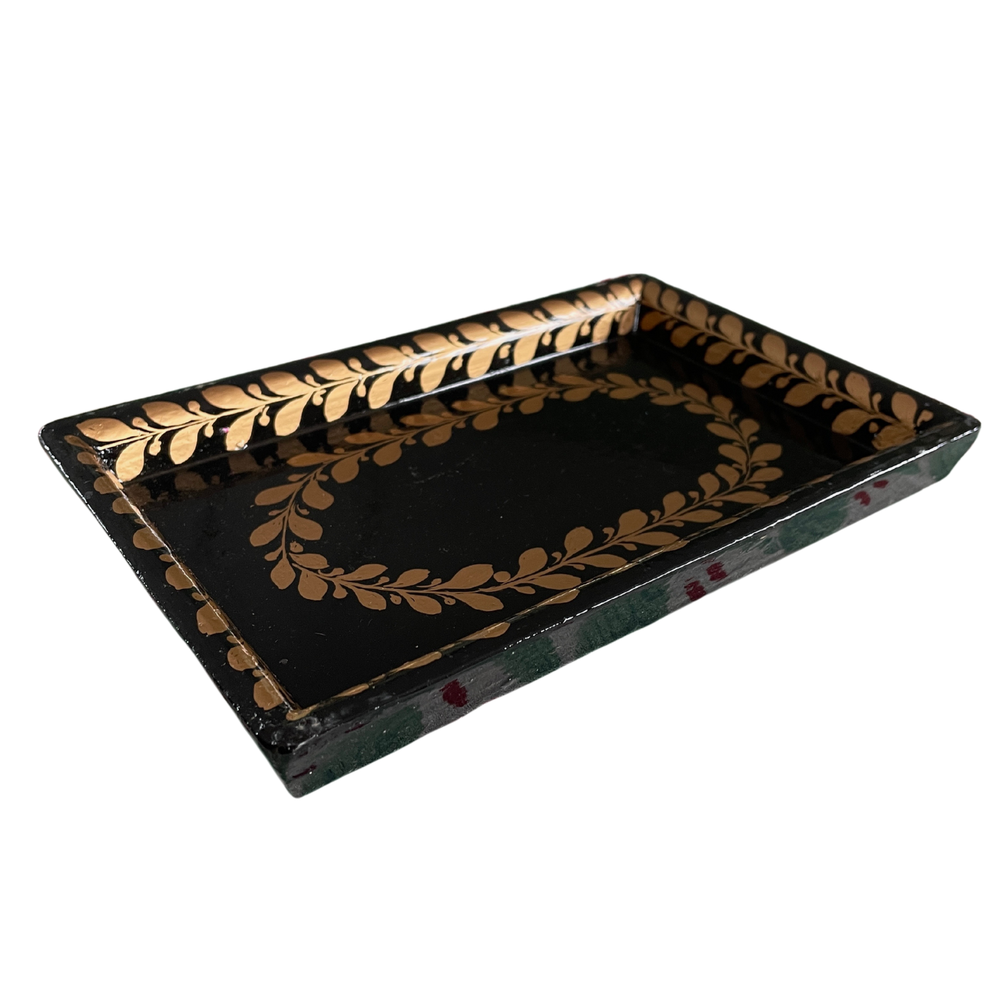 Black and Gold Painted Tray