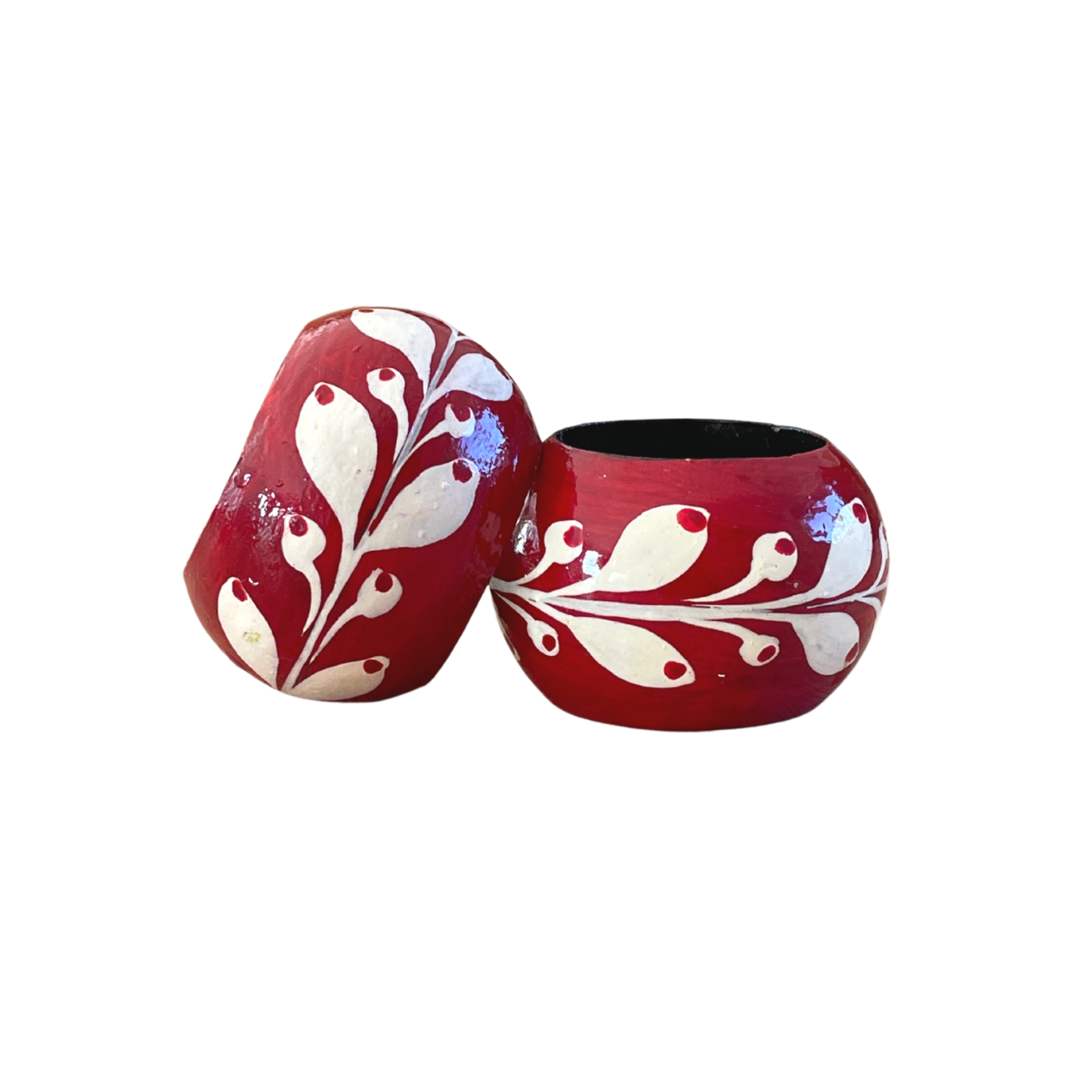 Scarlet Hand Painted Napkin Rings