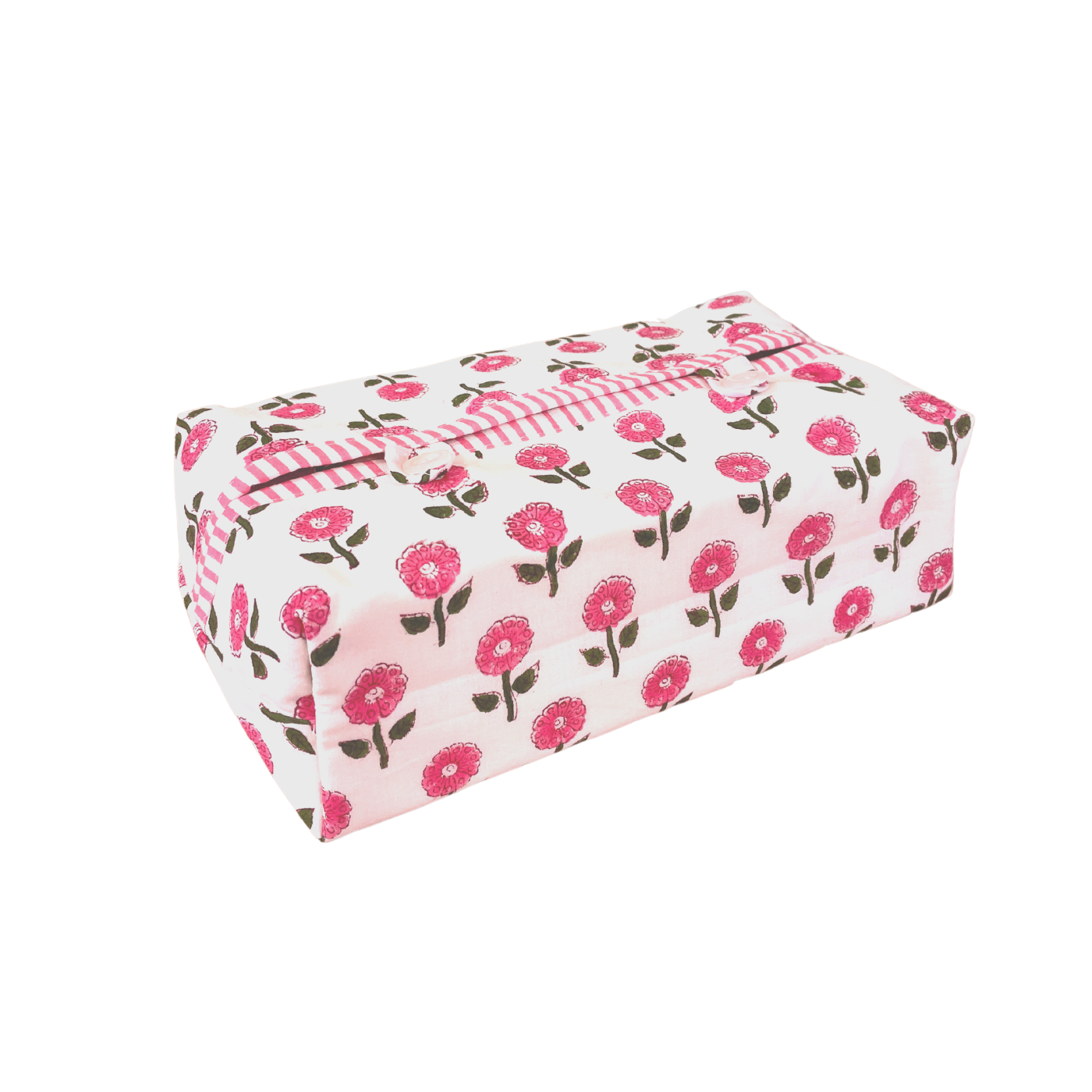 Pink Floral Fabric Tissue Box Cover