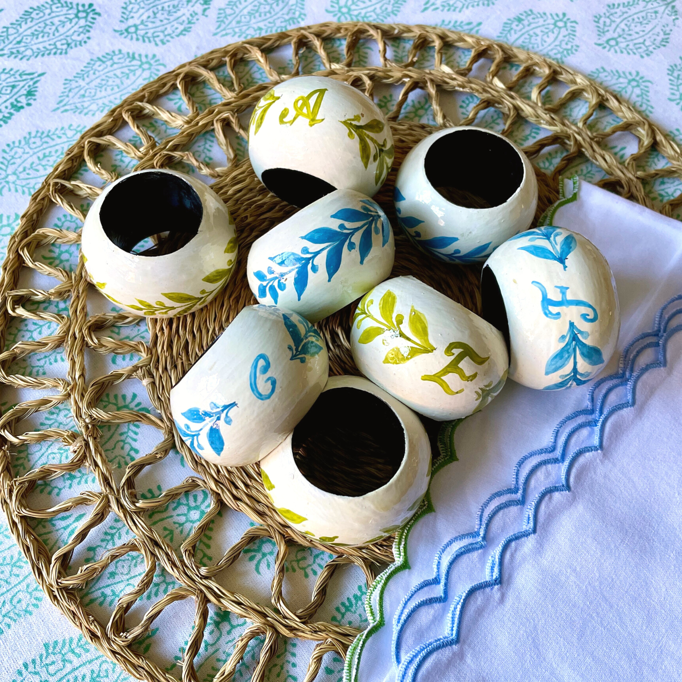 Alphabet napkin rings