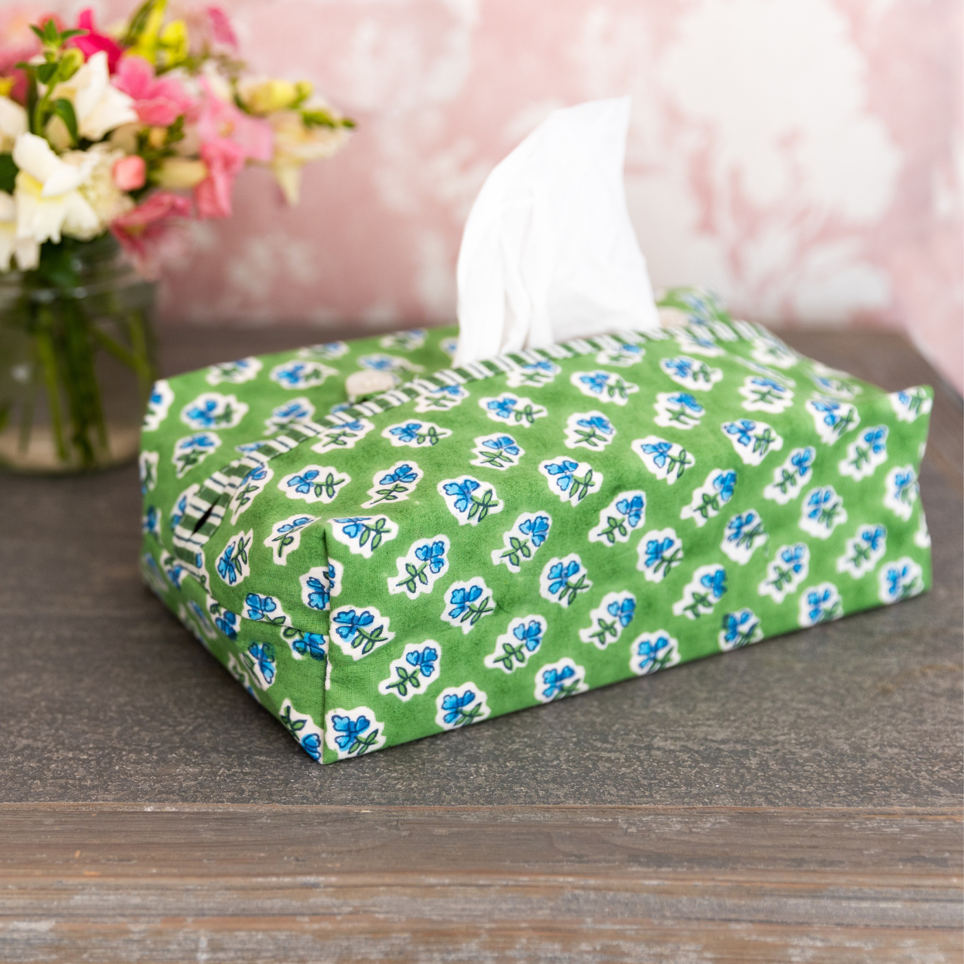 Apple Green Ditsy Tissue Box Cover